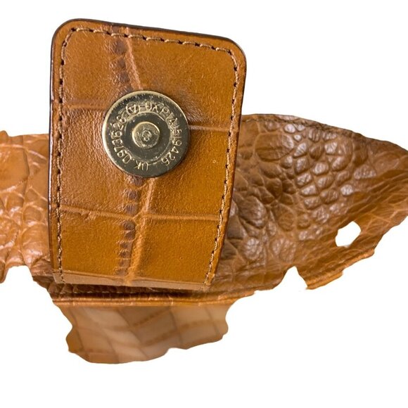 Michael Kors Camel colored Croc Embossed Leather tote bag/gold hardware - Picture 7 of 14